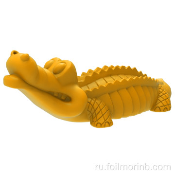 Интерактивная игрушка-писк для собак из натурального каучука в форме крокодила
